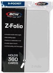 BCW Z-Folio 9 Pocket Binder: White With Gray Stitching